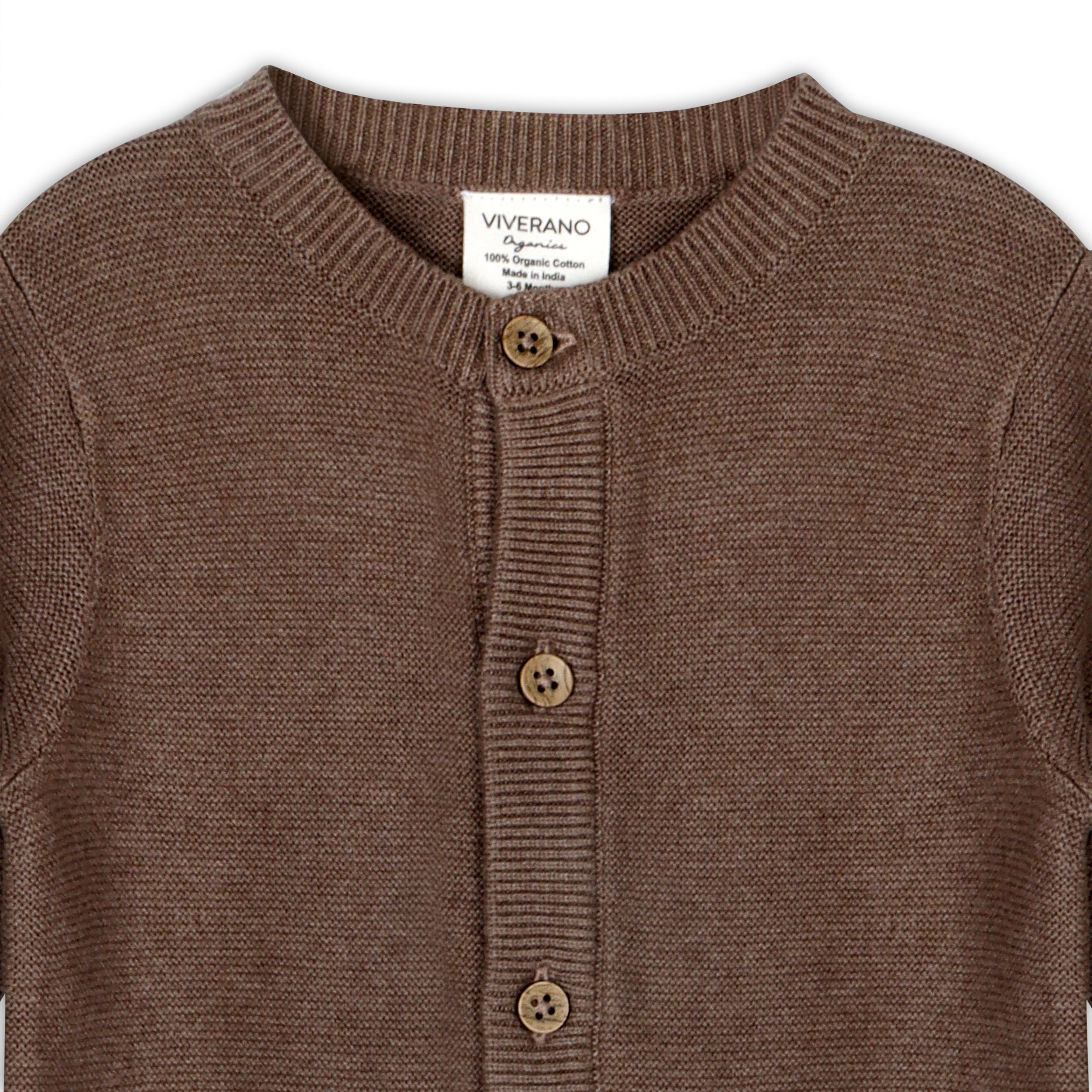 Classic Pocket & Button Chunky Knit Baby Jumpsuit (Organic Cotton) 
