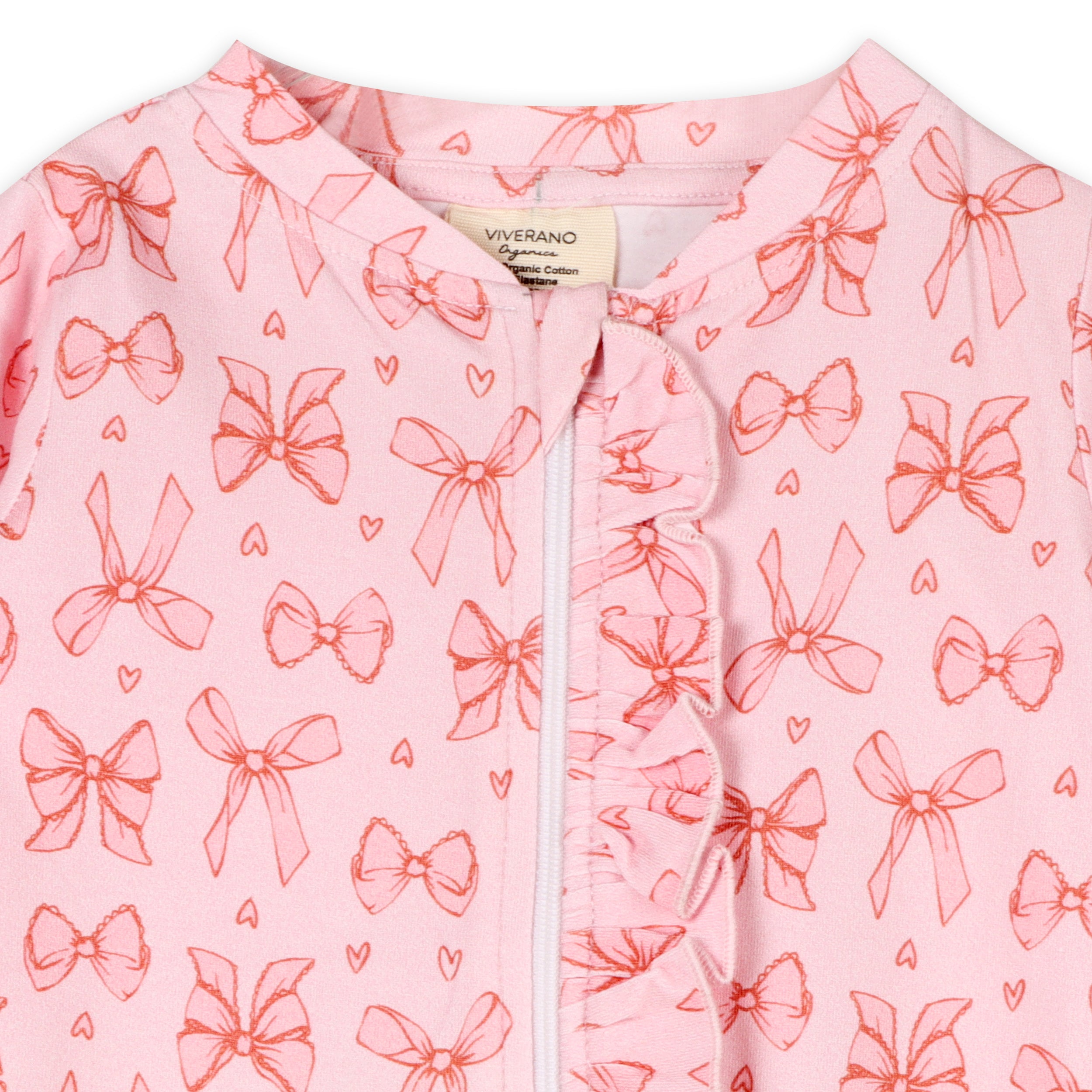 Bows Baby Zippered Ruffle Jumpsuit (Organic Jersey)