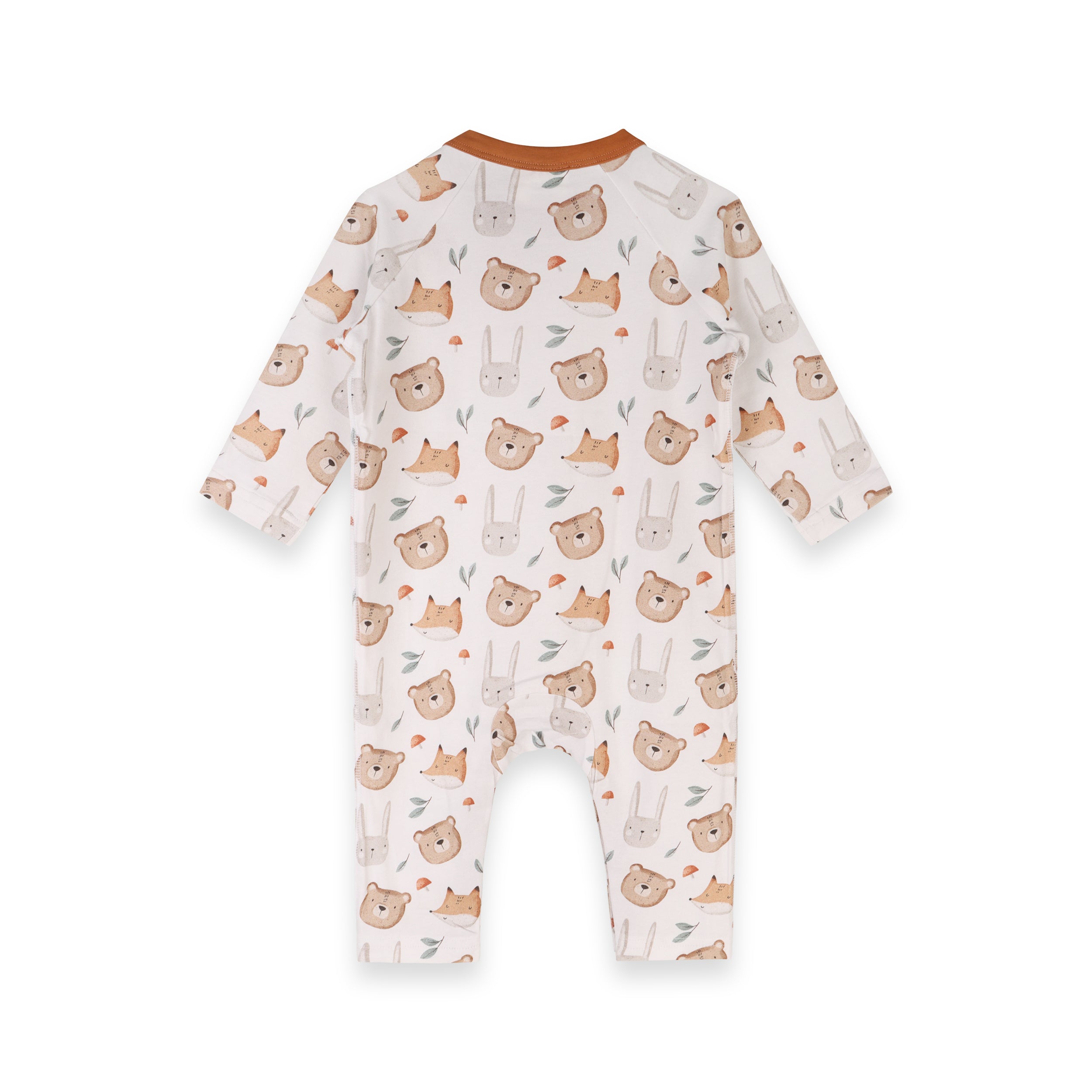 Forest Animals Bear Fox Kangaroo Pocket Baby Jumpsuit (Organic Jersey)