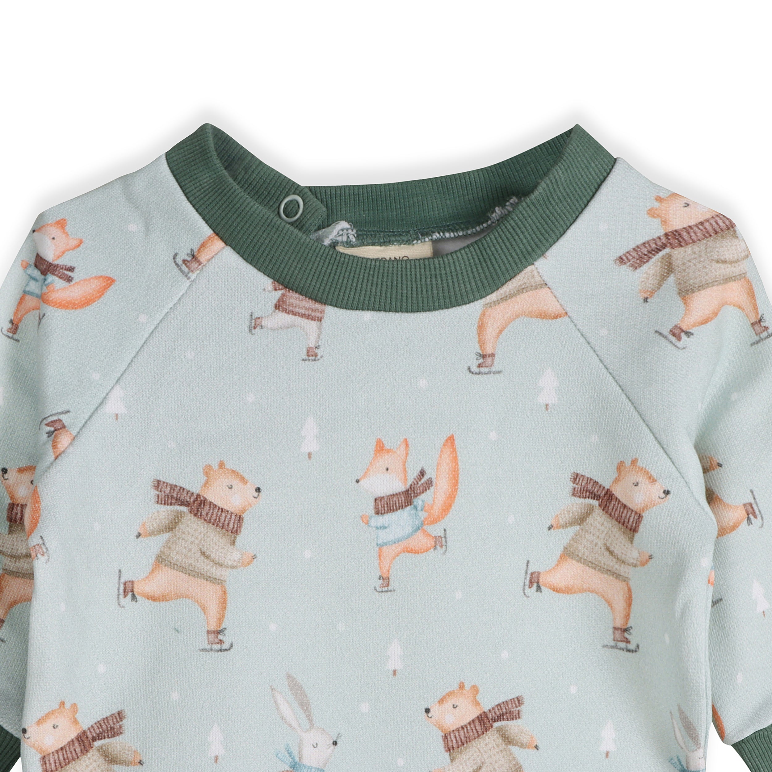 Ice Skaters Bear Baby Sweatshirt & Pants Set (Organic Cotton Fleece)