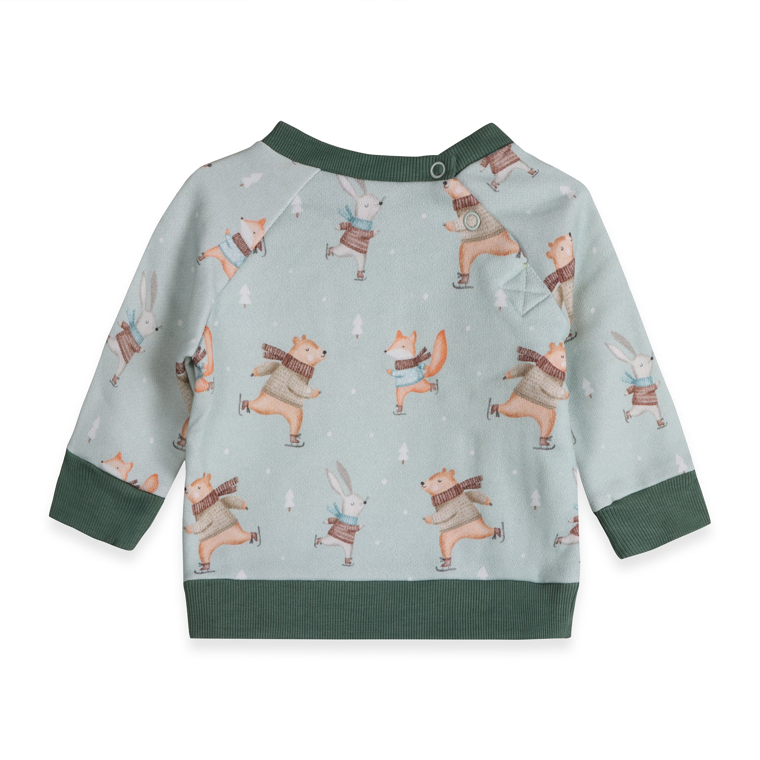 Ice Skaters Bear Baby Sweatshirt & Pants Set (Organic Cotton Fleece)
