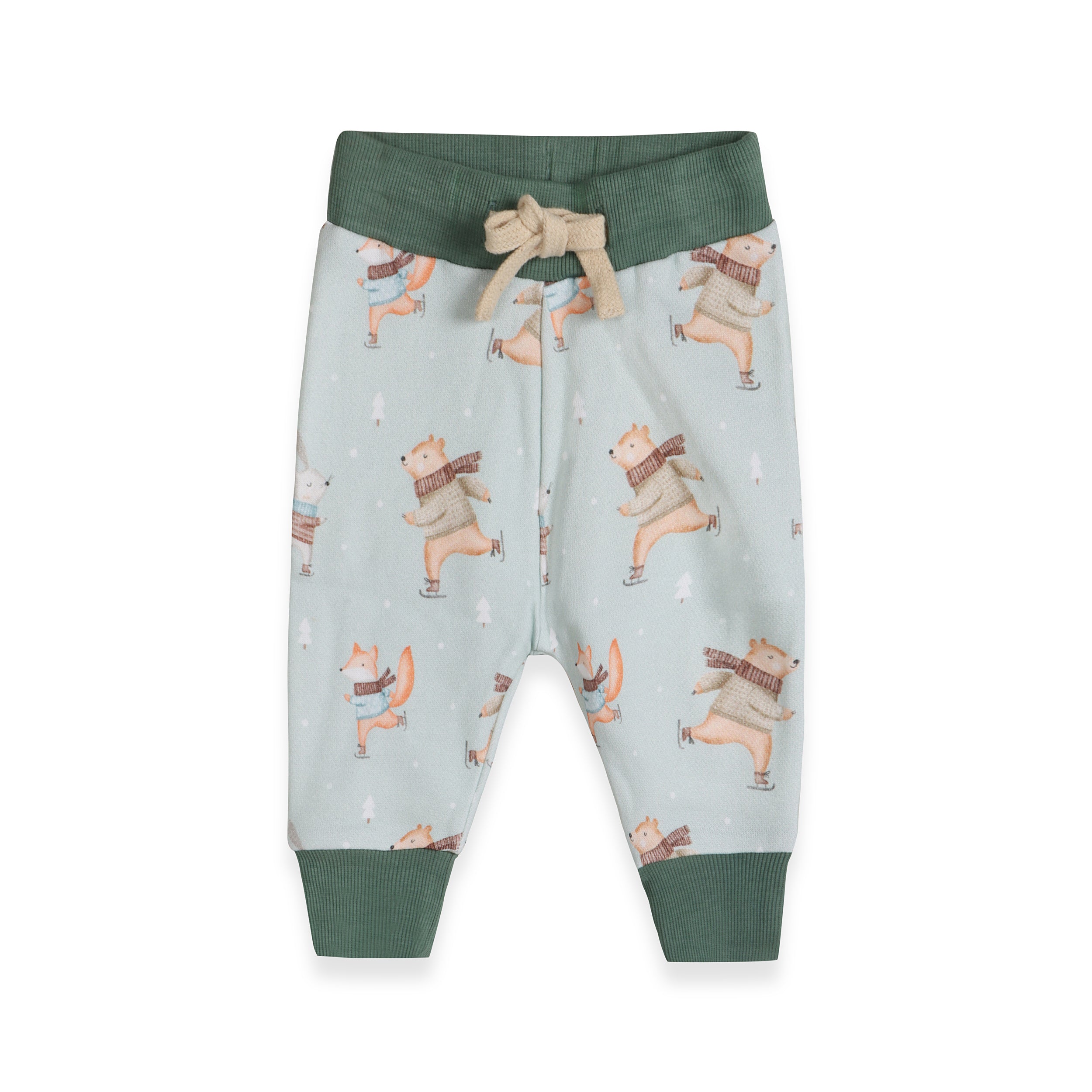 Ice Skaters Bear Baby Sweatshirt & Pants Set (Organic Cotton Fleece)