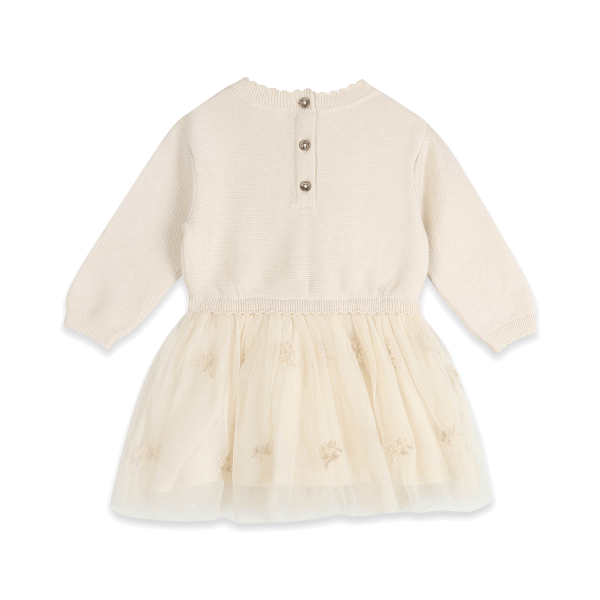 Organic Cotton Clara Floral Knit Baby Tutu Dress, Back