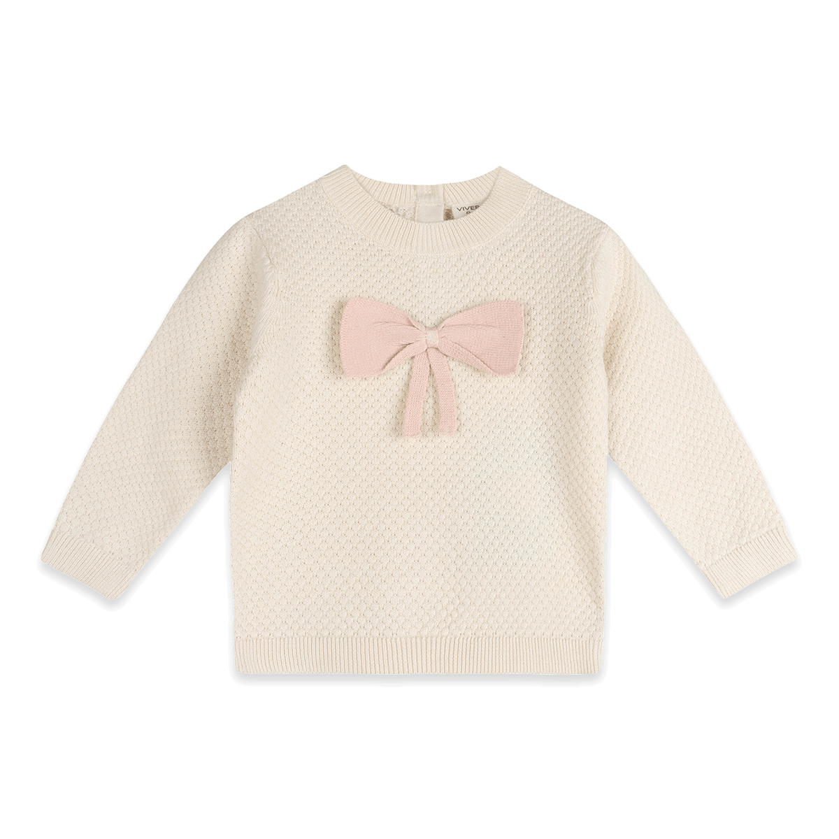 Ella Bow Knit Baby Pullover, Organic Cotton