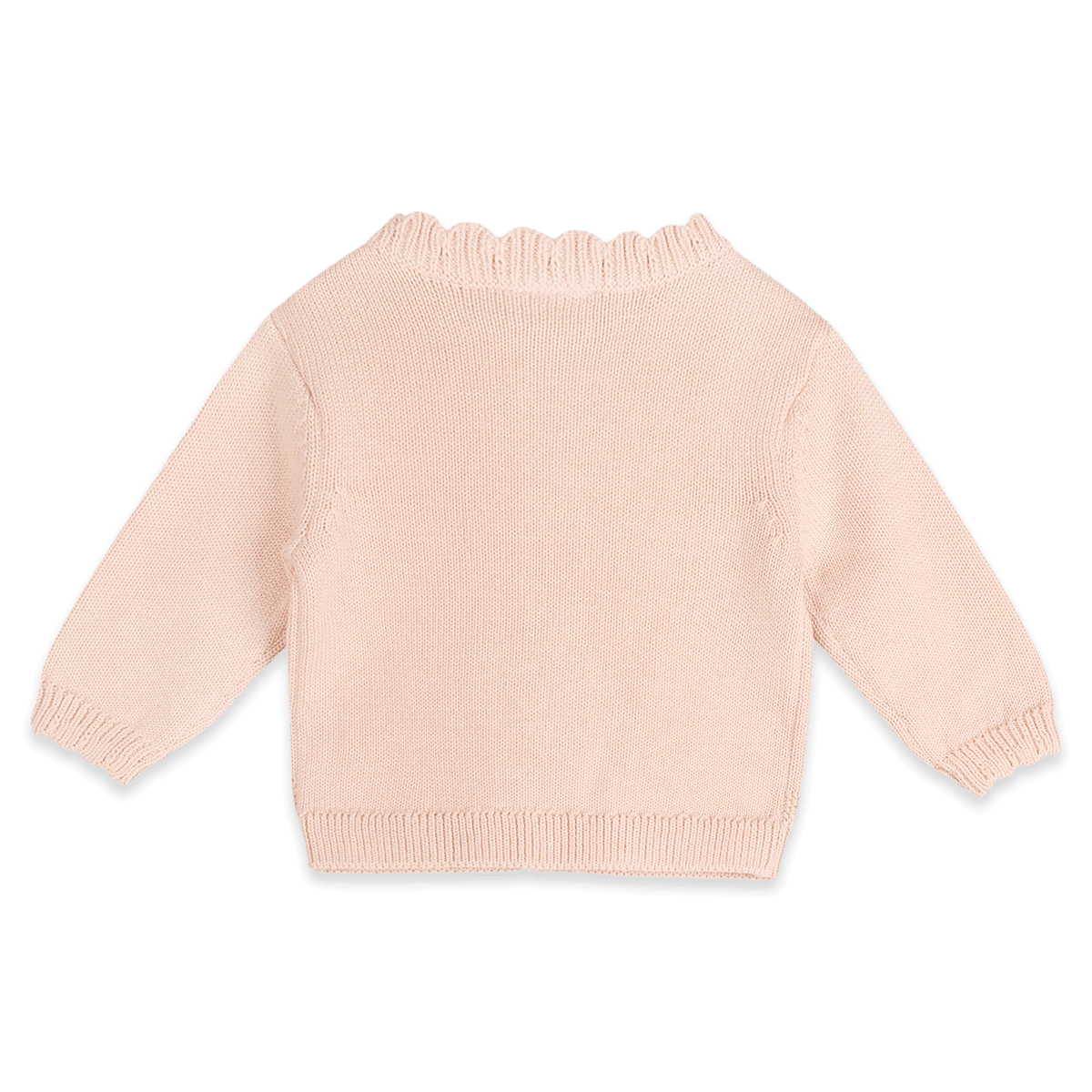 Organic Cotton Lil Heart Tex Knit Baby Cardigan and Pant Set, Back