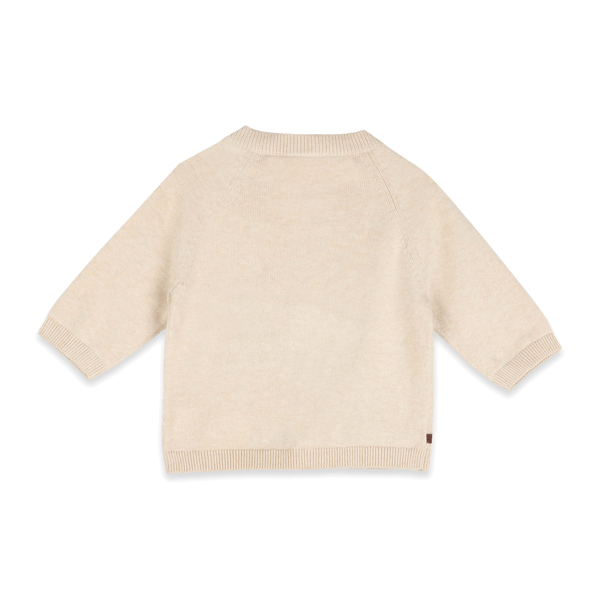 Organic Cotton Owl Embroidered Knit Baby Cardigan, Back