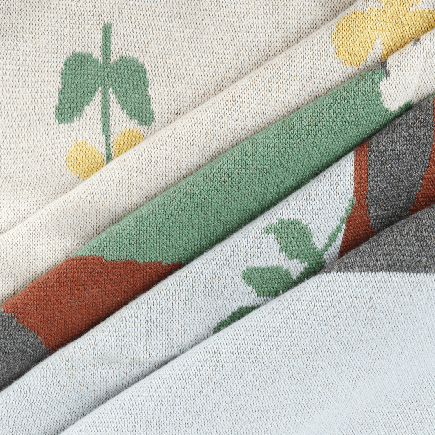 Sunny Farm - Organic Cotton Jacquard Knit Baby Blanket (Detail)
