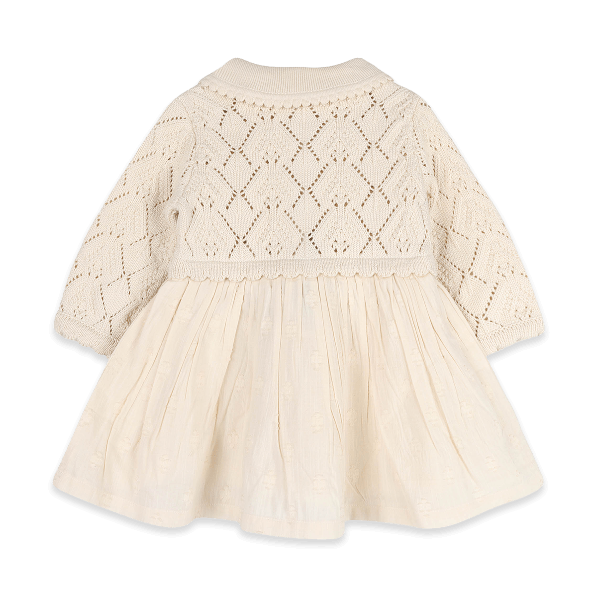 Organic Cotton Phoebe Pointelle Knit Sweater Top Baby Dress, Back