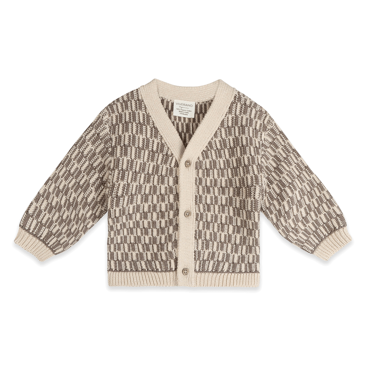 Walter V-Neck Chunky Knit Baby Cardigan, Organic Cotton