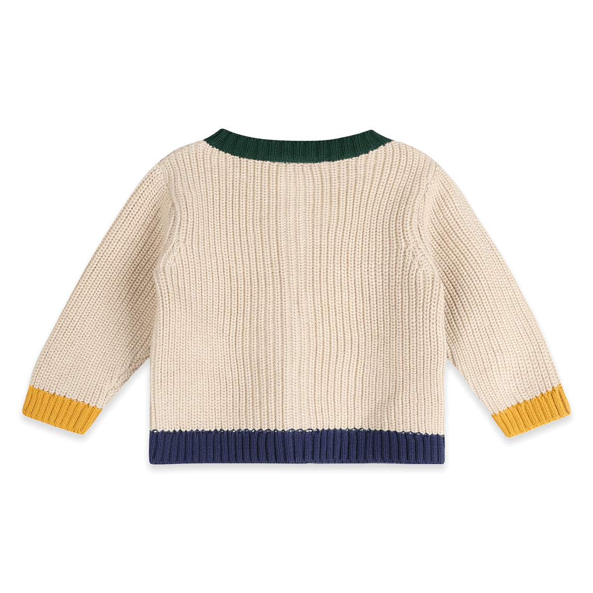 Organic Cotton Otis Chunky Knit Baby Cardigan, Back