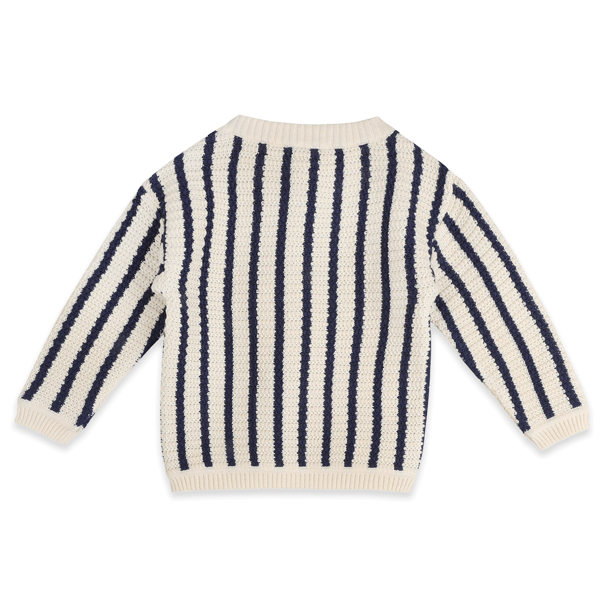 Organic Cotton Benji Chunky Knit Stripe Baby Pullover, Back