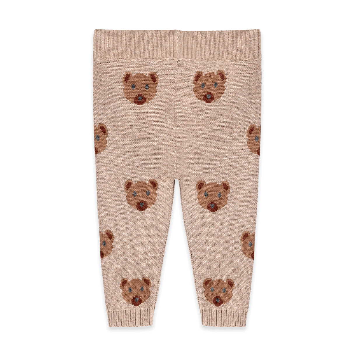Organic Cotton Bear Knit Baby Pullover and Pant Set, Back of Pants