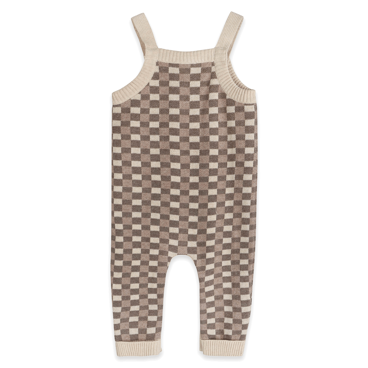 Organic Cotton Check Dog 3D Knit Baby Overall Set, Back