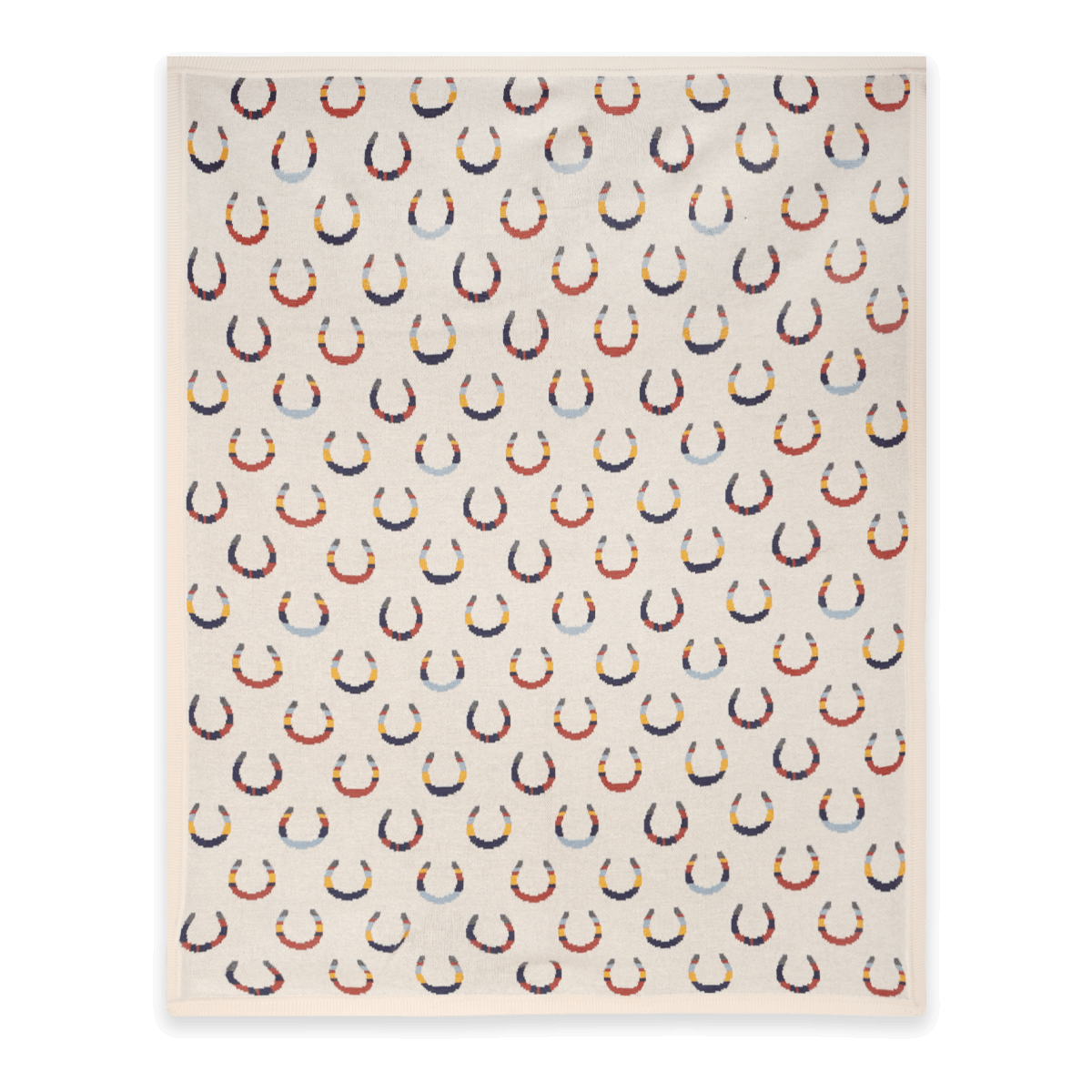 Horseshoe - Organic Cotton Jacquard Knit Baby Blanket (Flat) 