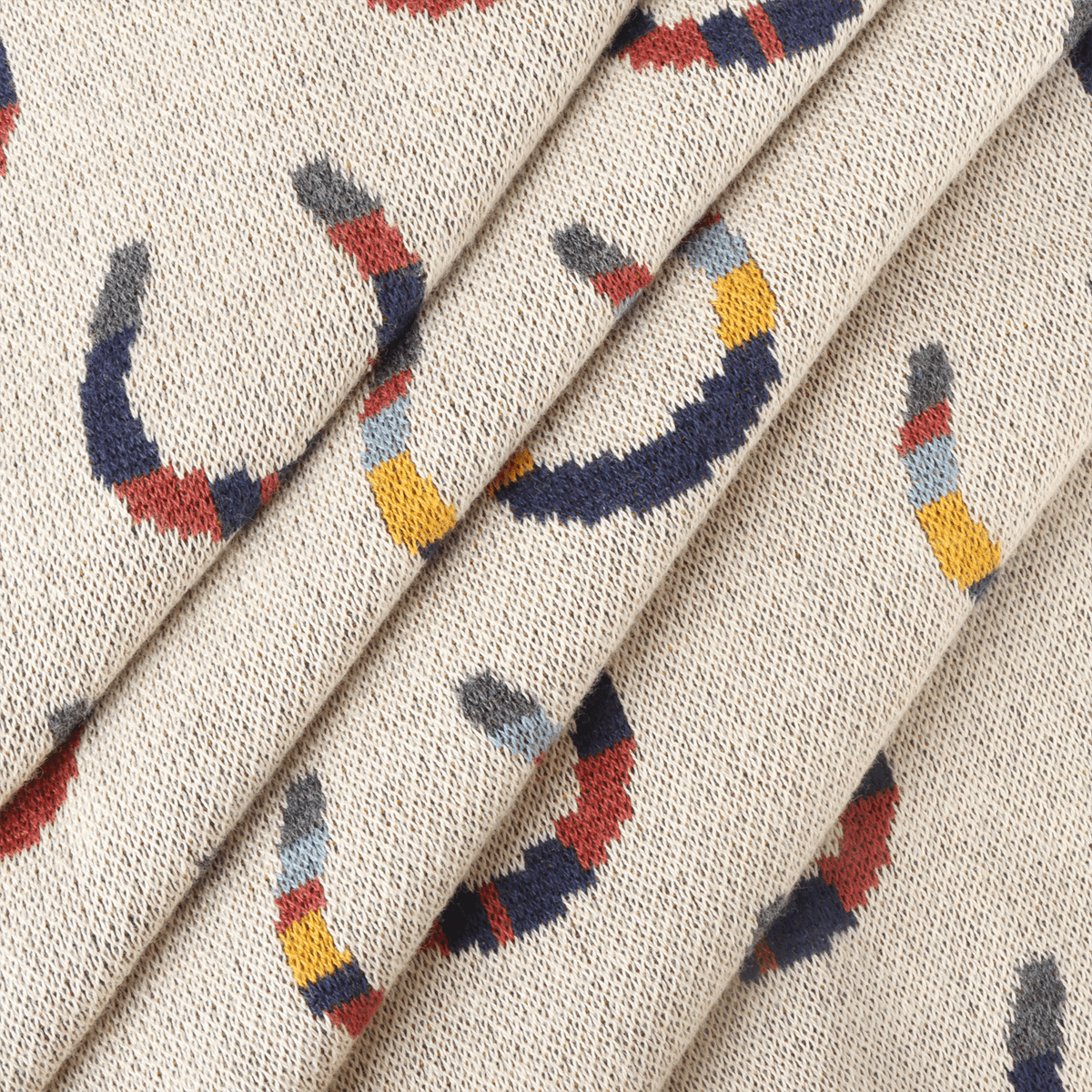 Horseshoe - Organic Cotton Jacquard Knit Baby Blanket (Detail) 