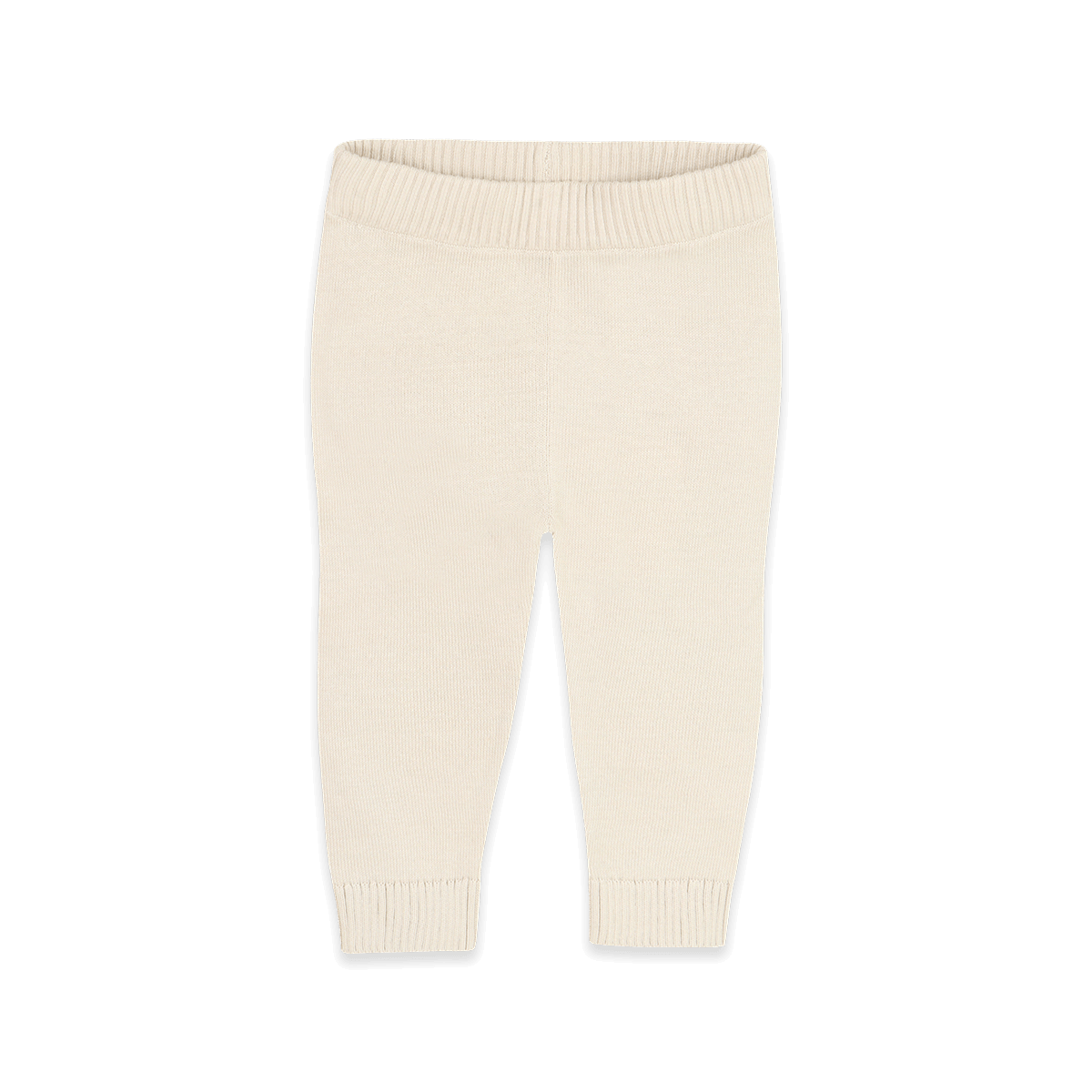 Organic Cotton Pocket Sweater Knit Baby Legging Pants, Ecru