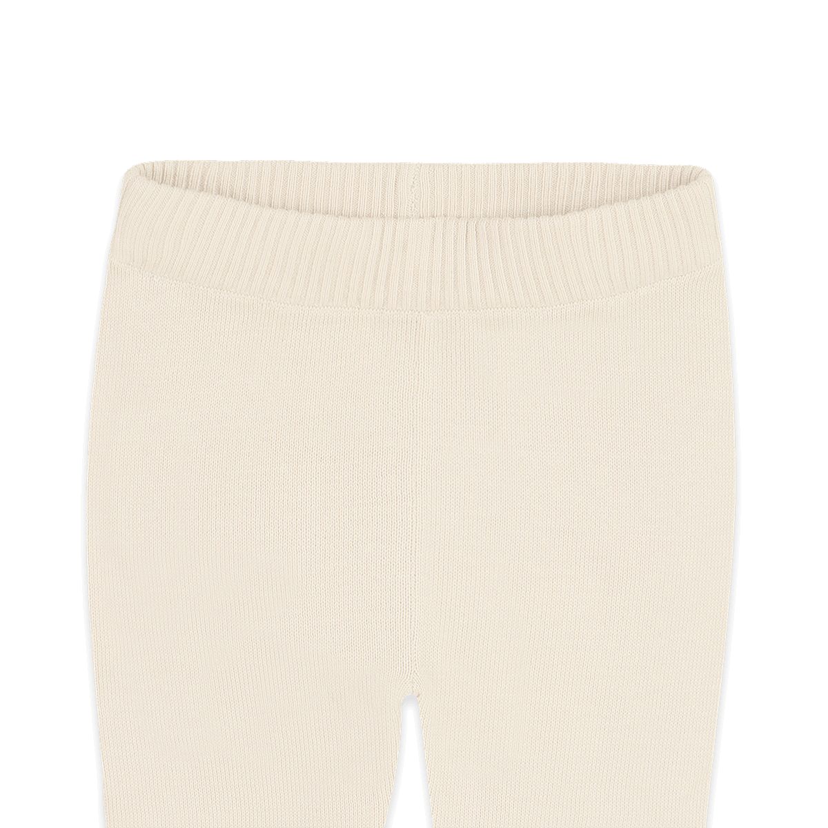 Ecru Organic Cotton Pocket Sweater Knit Baby Legging Pants, Detail