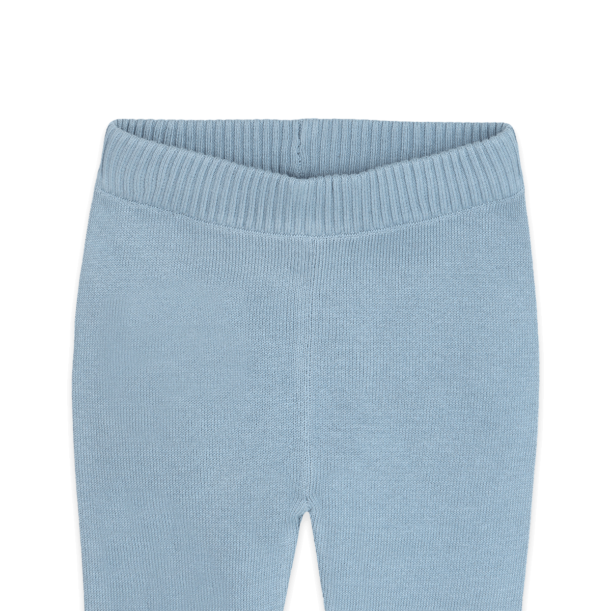 Mineral Blue Organic Cotton Pocket Sweater Knit Baby Legging Pants, Detail