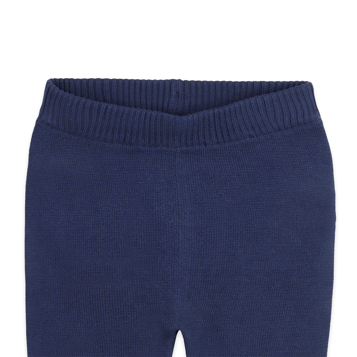 Navy Organic Cotton Pocket Sweater Knit Baby Legging Pants, Detail