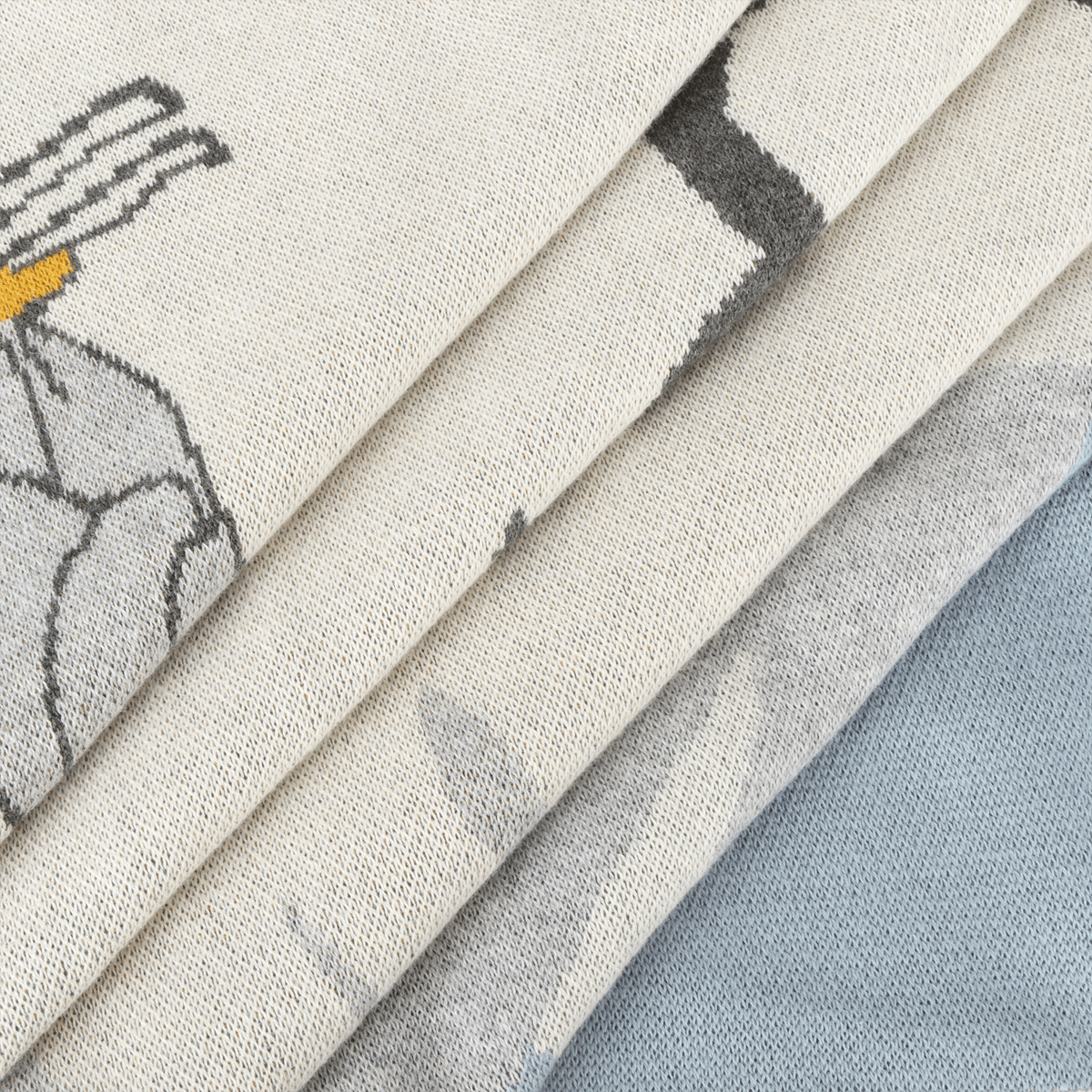 Ski Run - Organic Cotton Jacquard Knit Baby Blanket (Detail)
