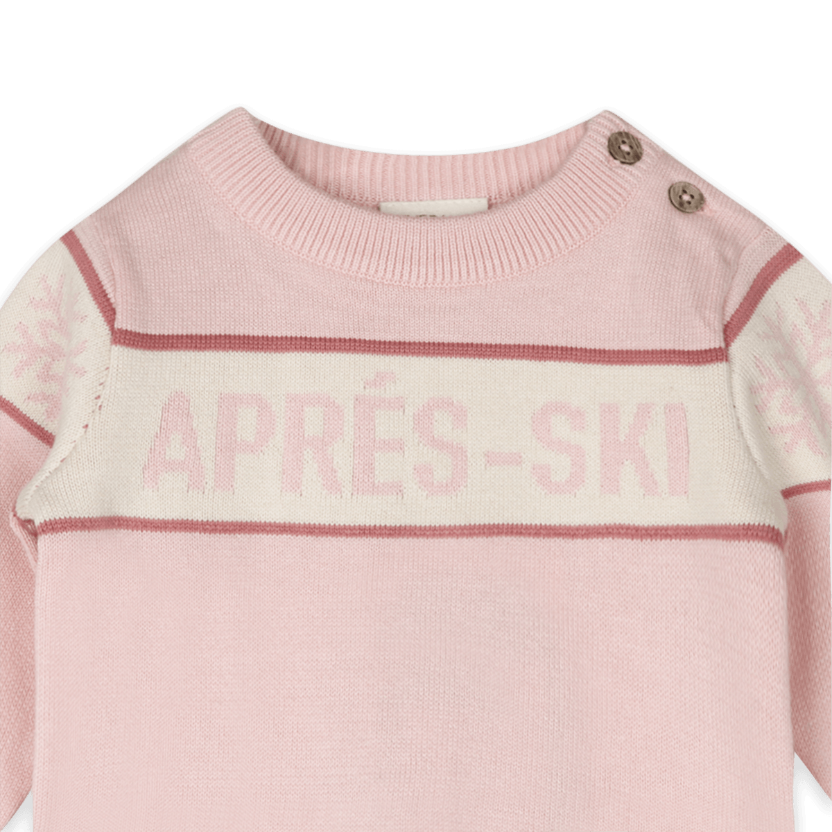 Sweet Pink Apres Ski Baby Knit Wordy Pullover, Detail