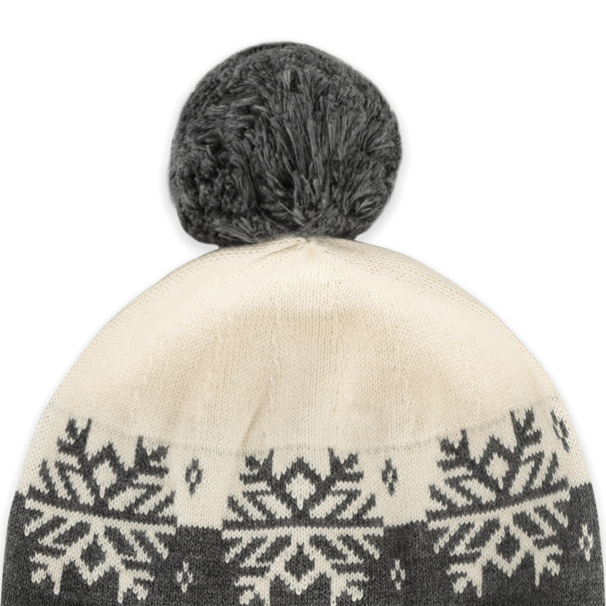 Organic Cotton Ski Day Knit Baby Beanie Hat with Pom-pom, Charcoal