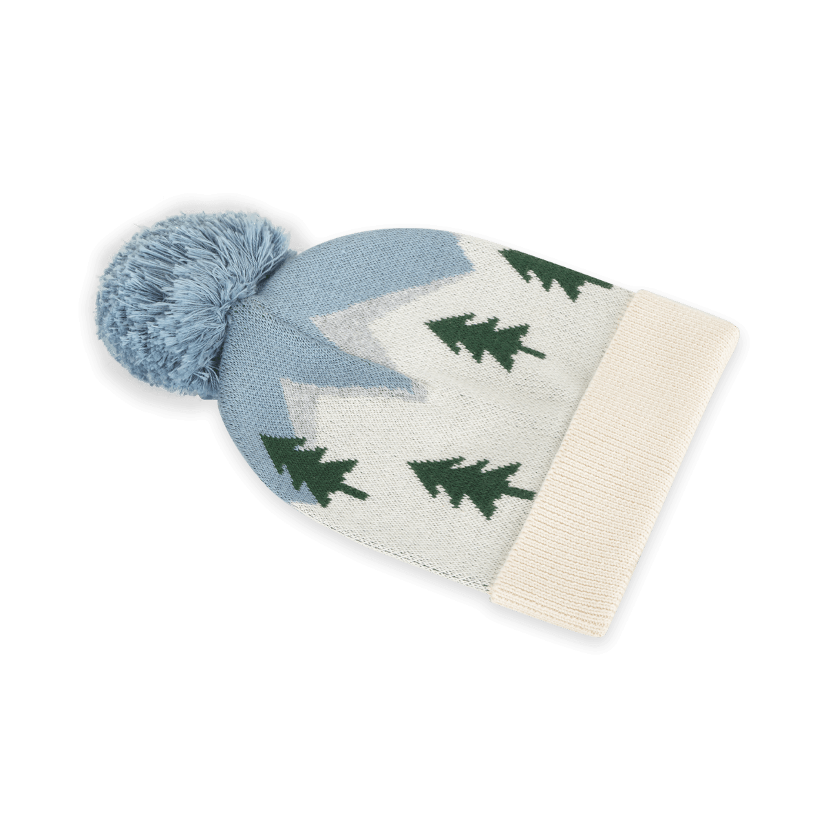 Organic Cotton Ski Alpine Peaks Knit Baby Beanie with Pom