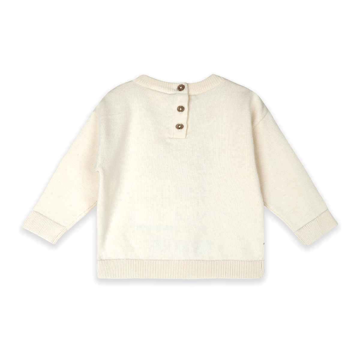 Organic Cotton Ski Club Embroidered Baby Knit Pullover, Back