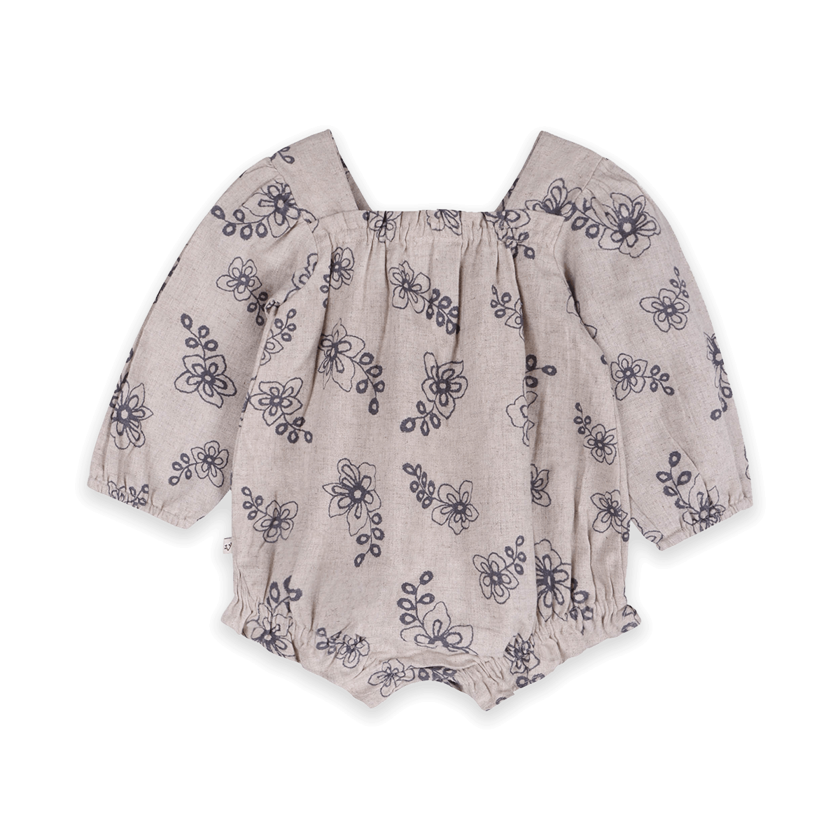 Theresa Floral Baby Romper with Bows & Headband Set (Organic Cotton) - Back