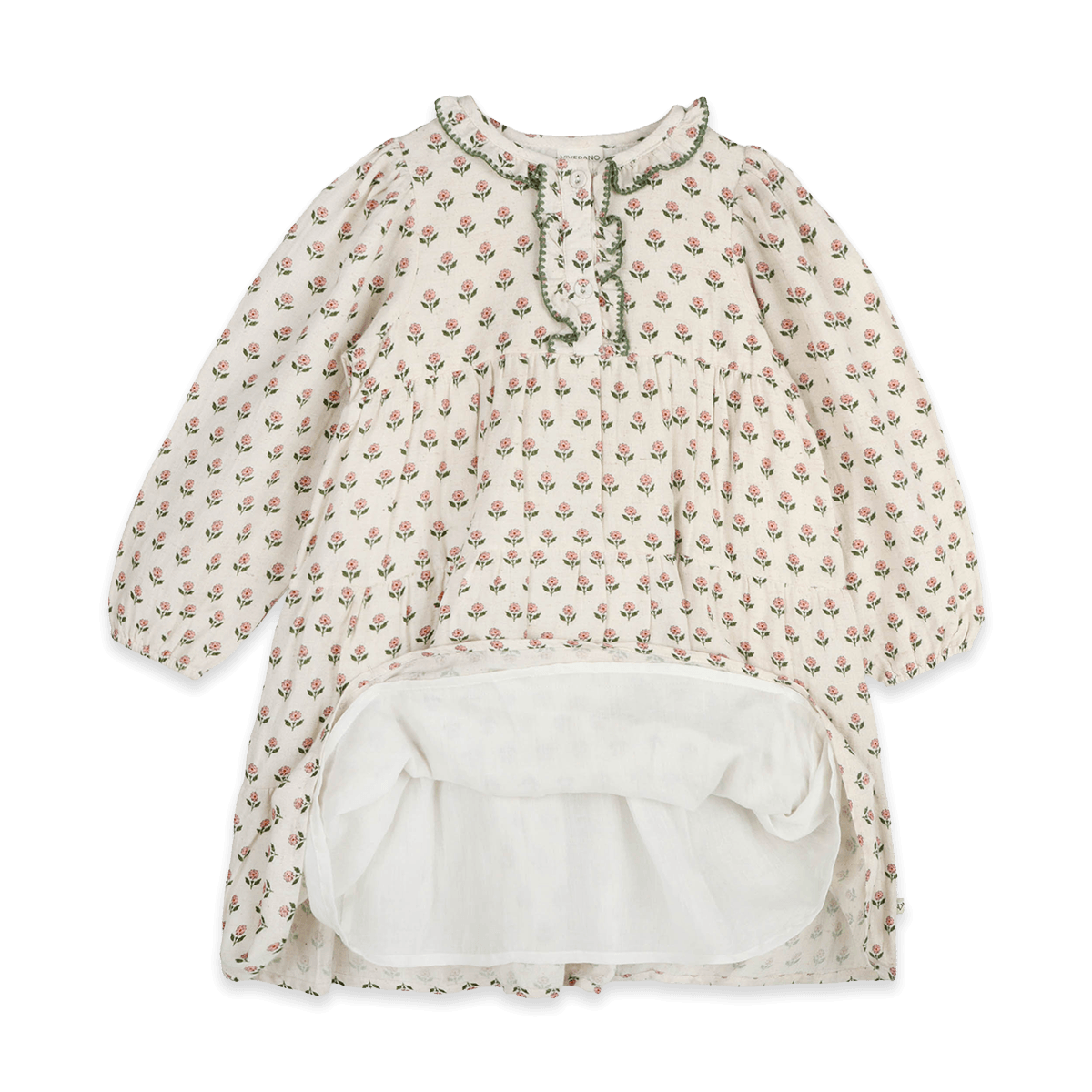 Bella Block Printed Floral Girl Dress (Organic Cotton)