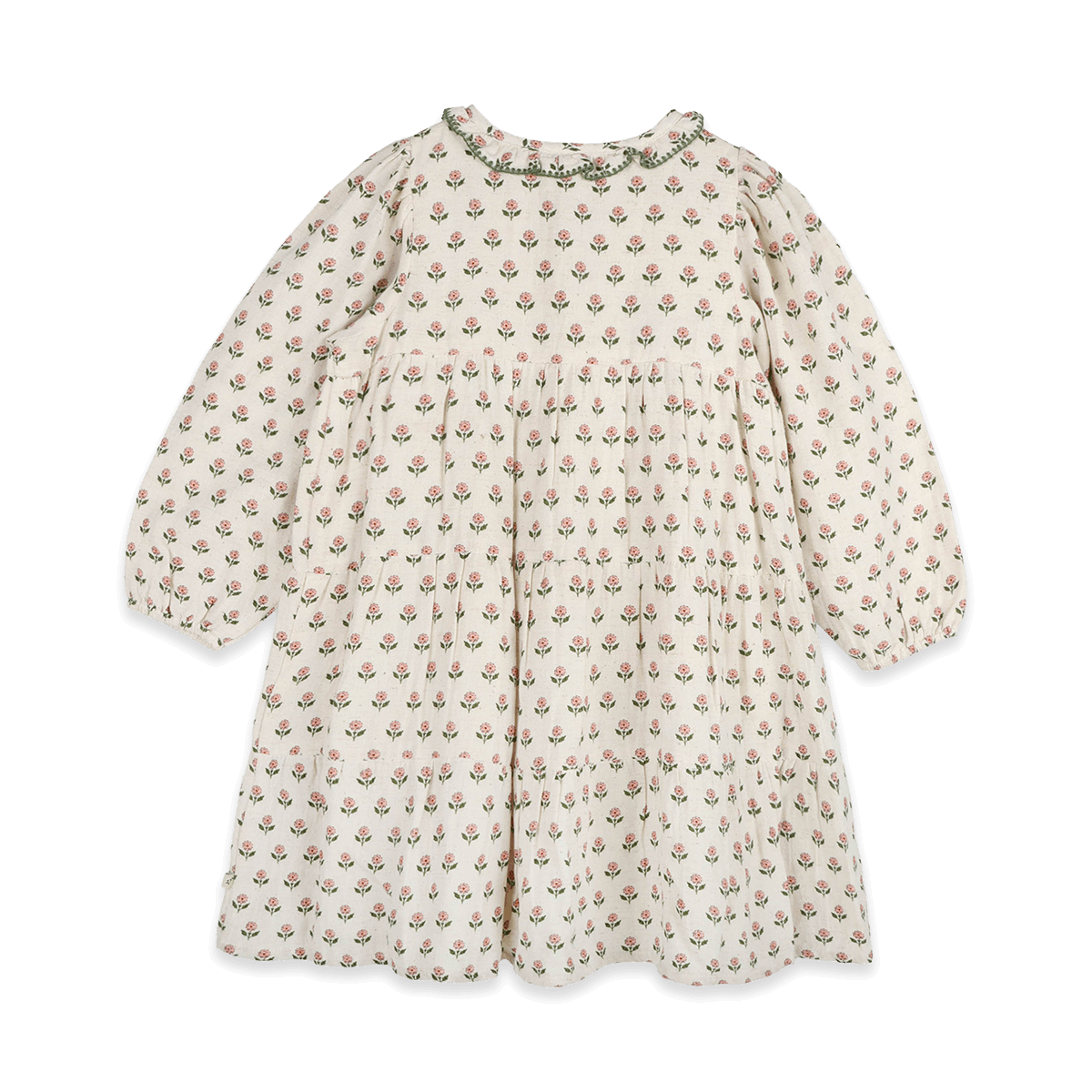 Bella Block Printed Floral Girl Dress (Organic Cotton)