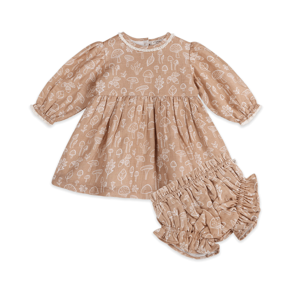 Mushroom Baby Dress & Bloomer (Organic Muslin) - Outfit Set