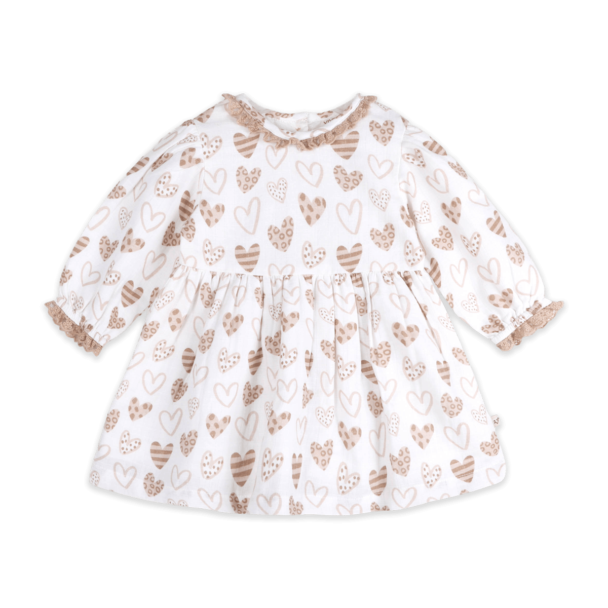 Wild Hearts Baby Dress & Bloomer (Organic Muslin) - Front