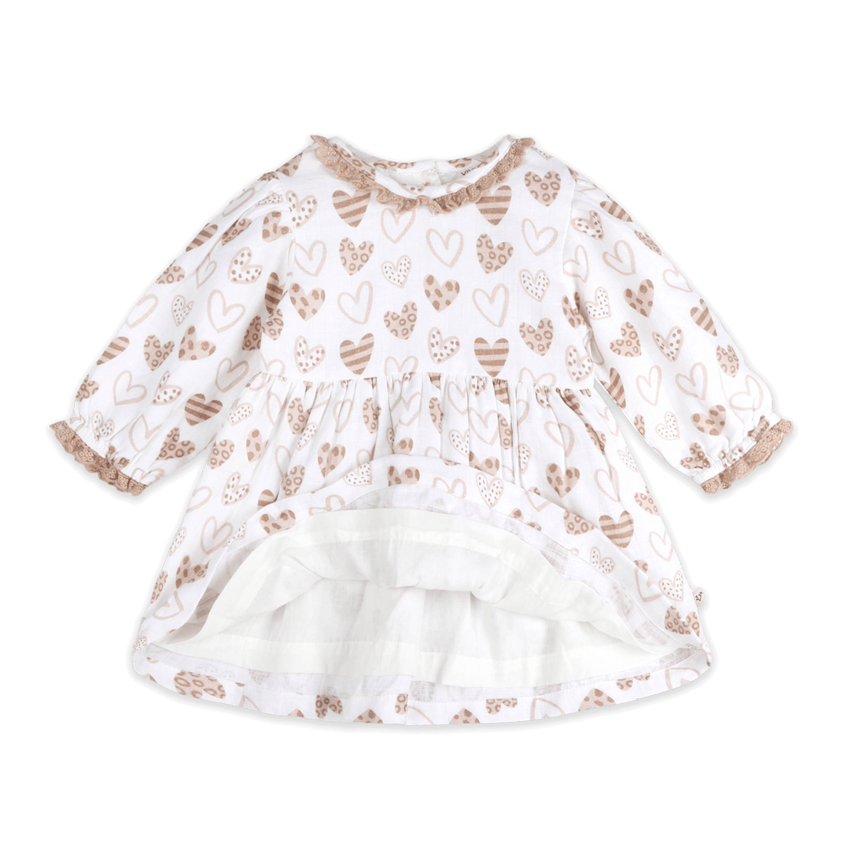 Wild Hearts Baby Dress & Bloomer (Organic Muslin) - Voile Lining