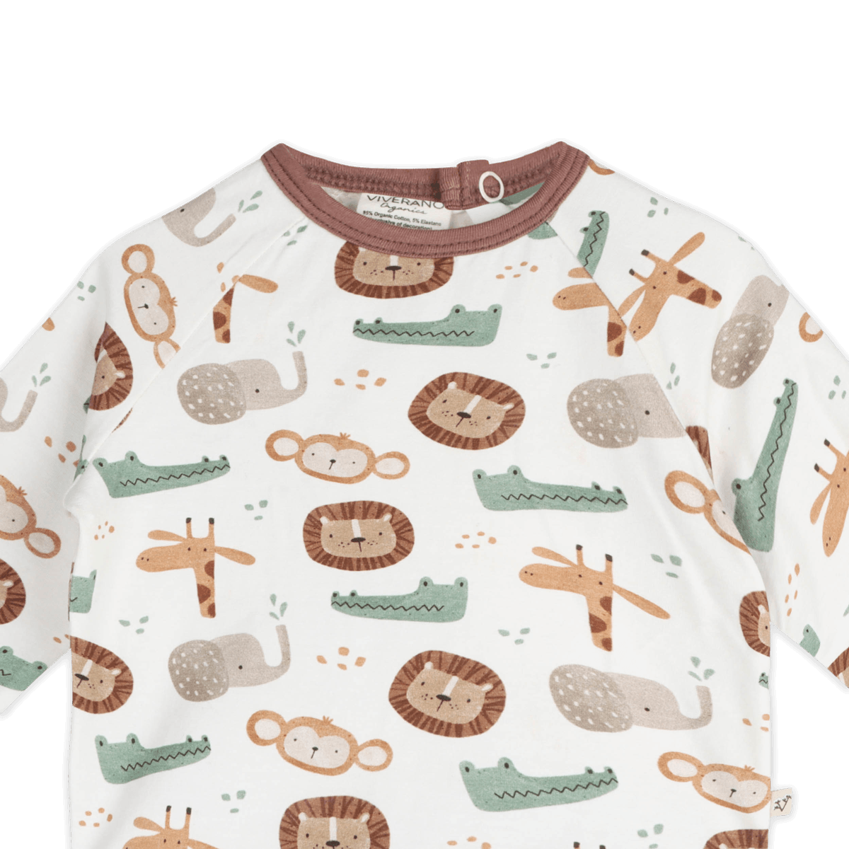 Safari Animals Baby Tee & Jogger (Organic Jersey) - Detail