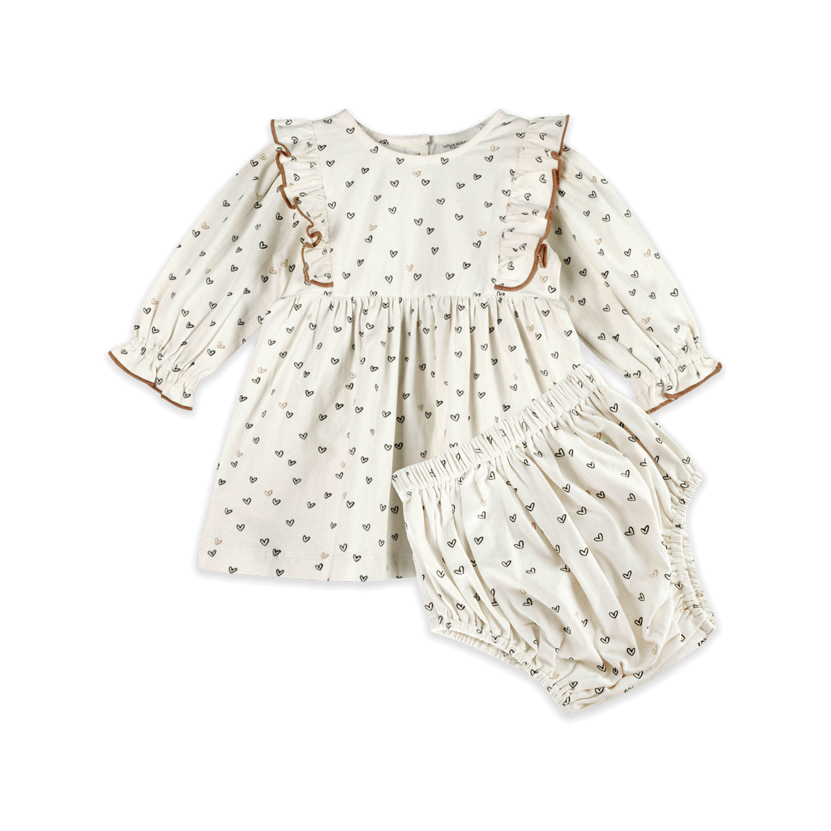 Ditsy Hearts Baby Dress & Bloomer (Organic Jersey) - Outfit Set
