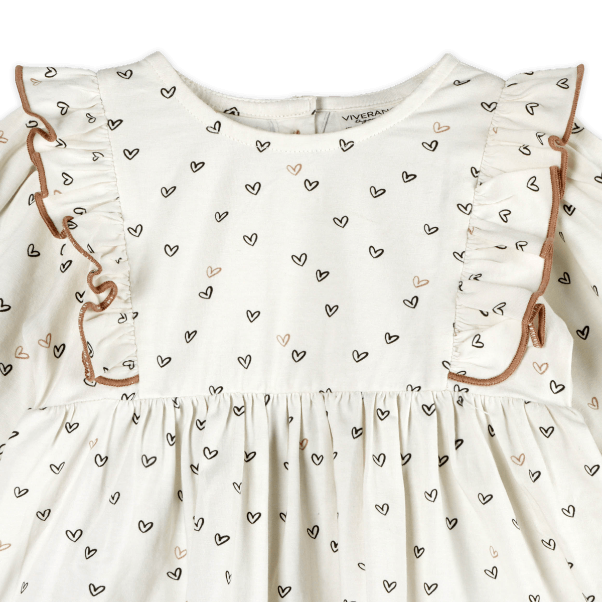 Ditsy Hearts Baby Dress & Bloomer (Organic Jersey) - Detail