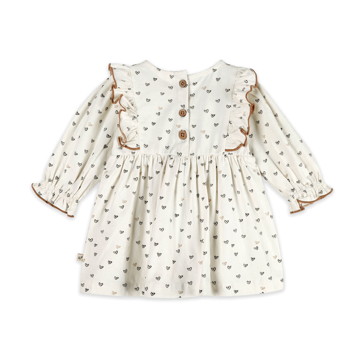 Ditsy Hearts Baby Dress & Bloomer (Organic Jersey) - Back