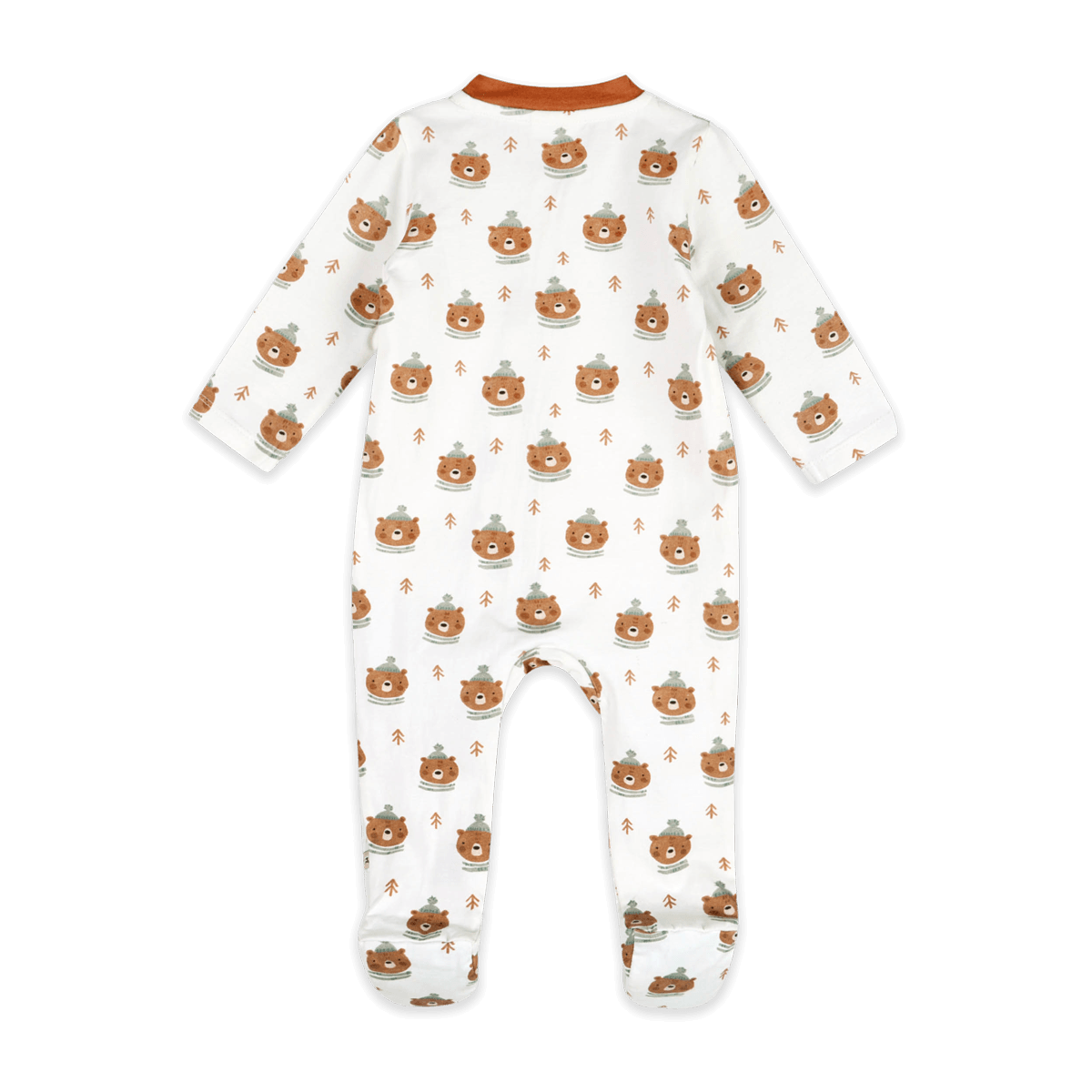 Bears Baby Zip Footie (Organic Jersey) - Back