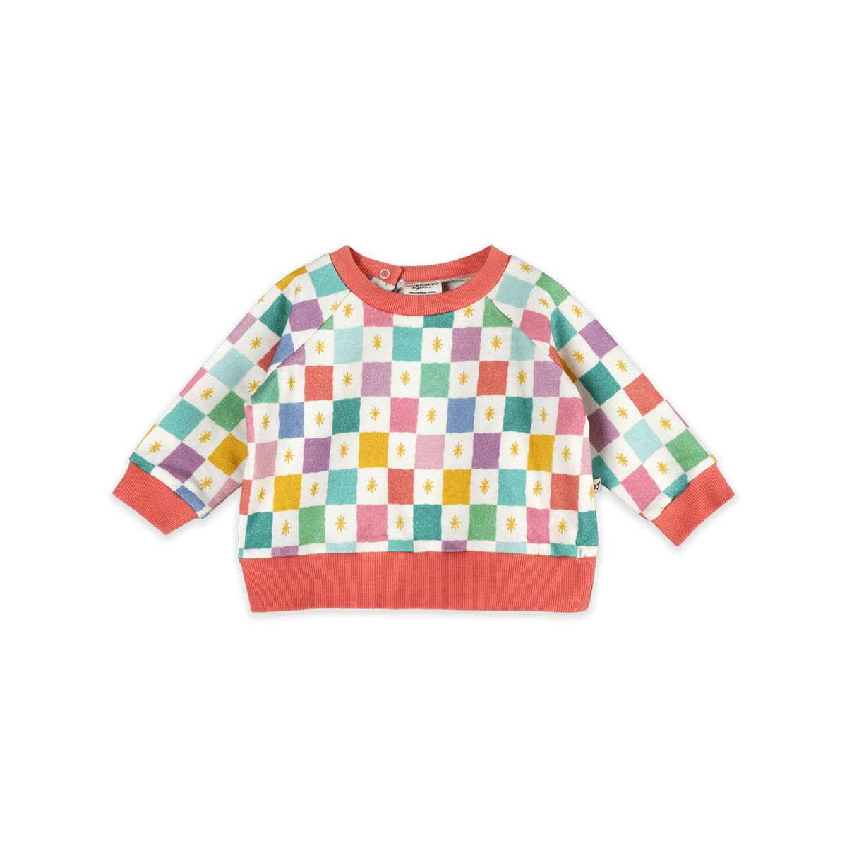 Colorful Checks Baby Sweatshirt & Jogger (Organic Fleece) - Front