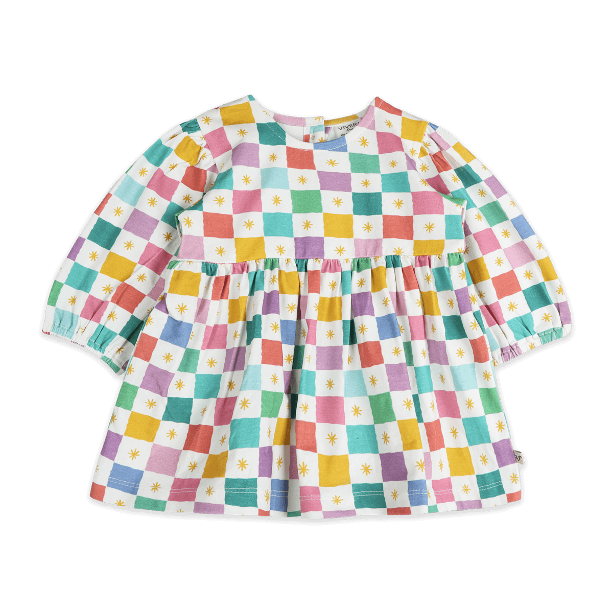 Colorful Checks Baby Dress & Bloomer (Organic Jersey) - Front