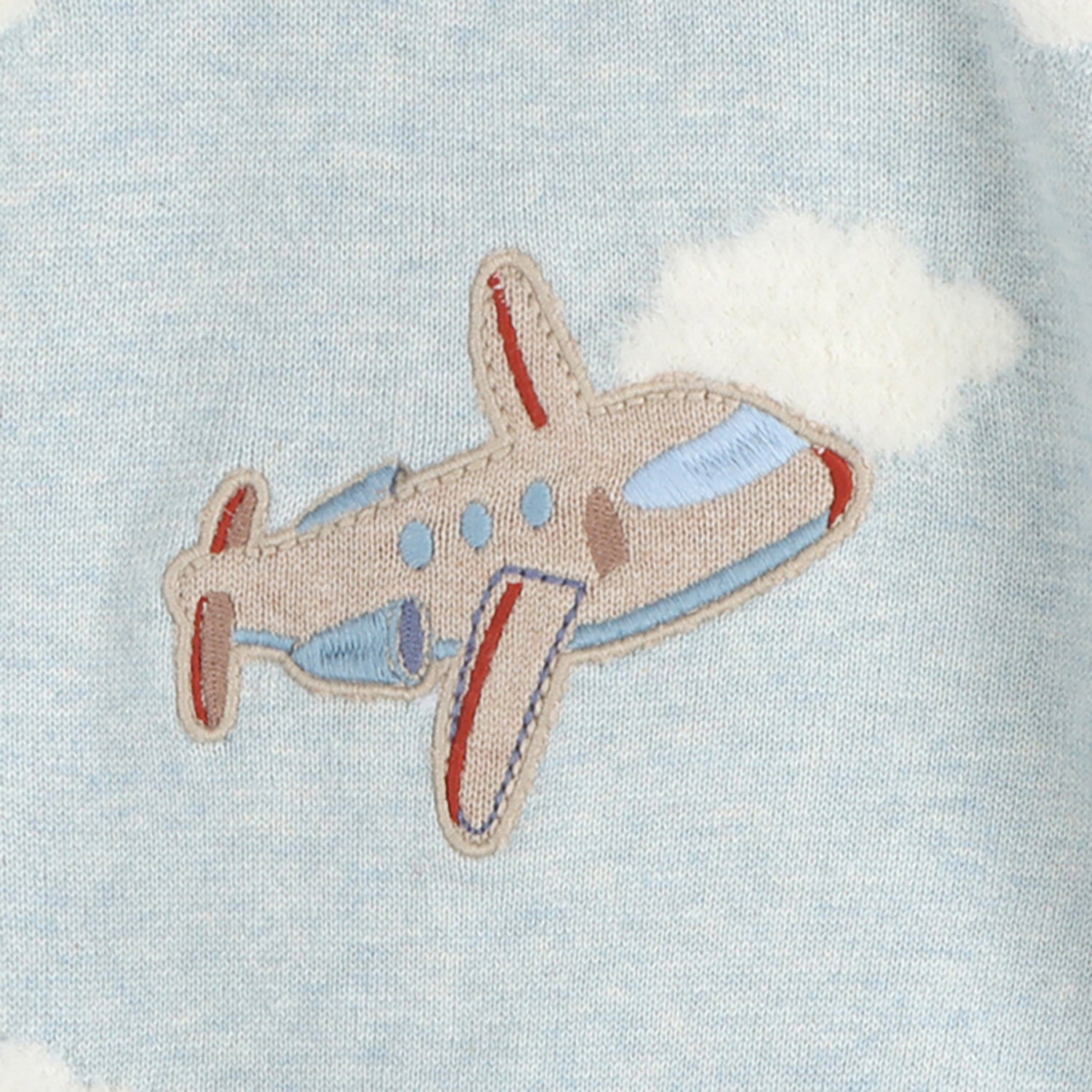 Airplane Applique Baby Knit Pullover (Organic Cotton) - Detail