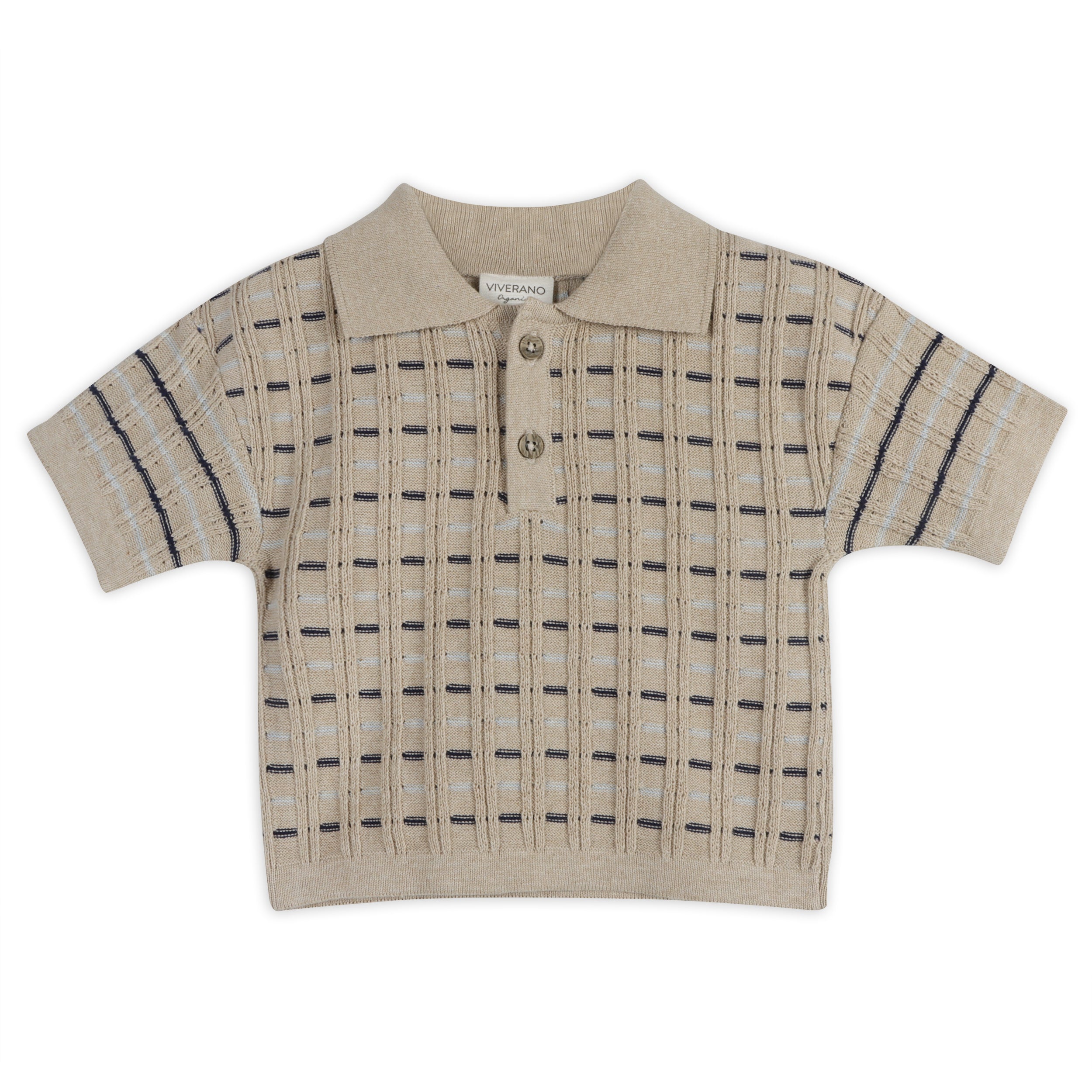 Henry Textured Baby Polo Shirt Front (Organic Cotton)