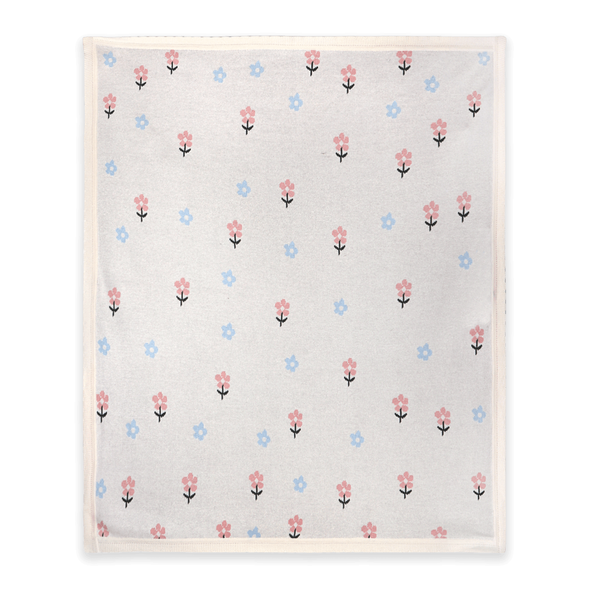Sweet Floral - Jacquard Sweater Knit Baby Blanket (Organic Cotton)
