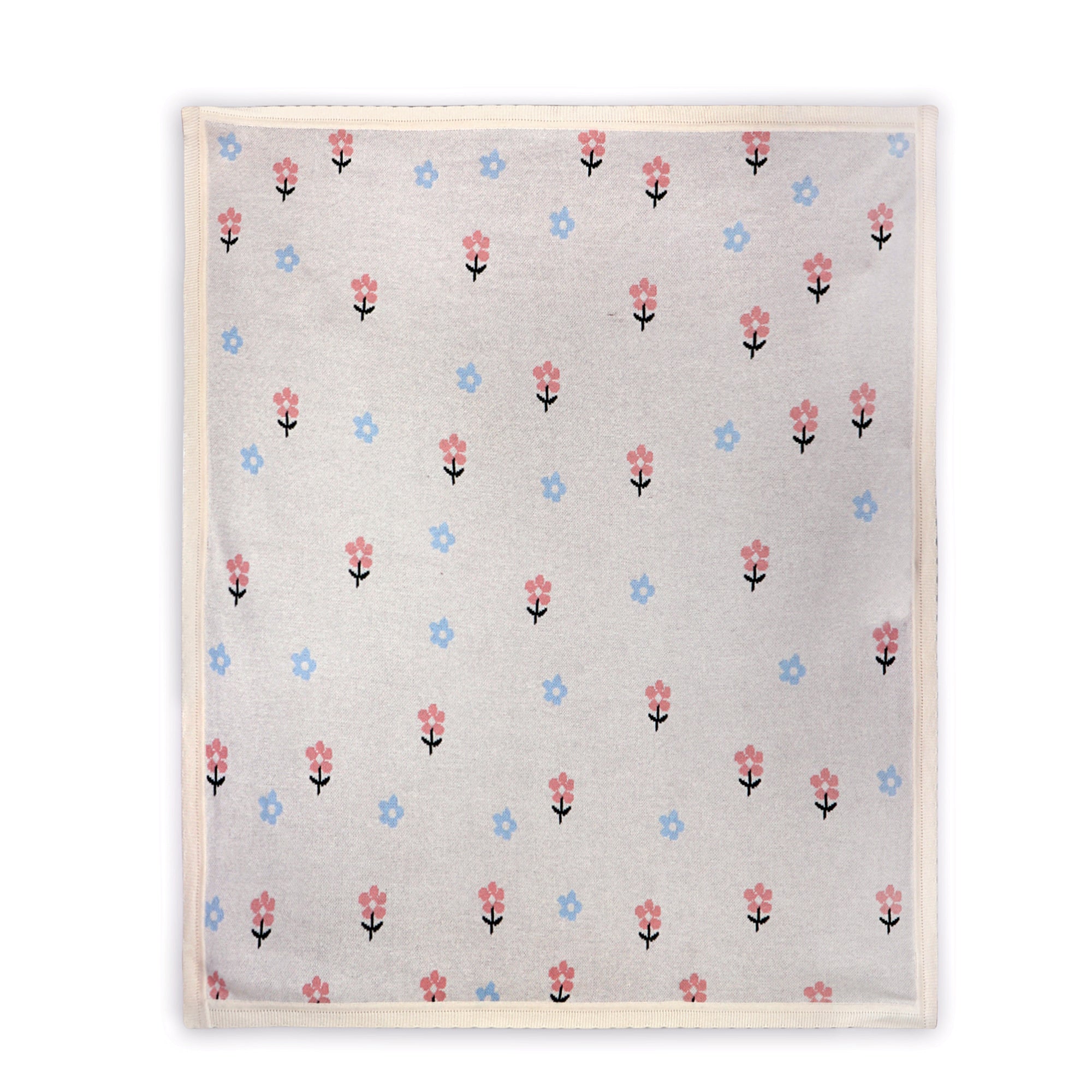 Sweet Floral - Organic Cotton Jacquard Knit Baby Blanket