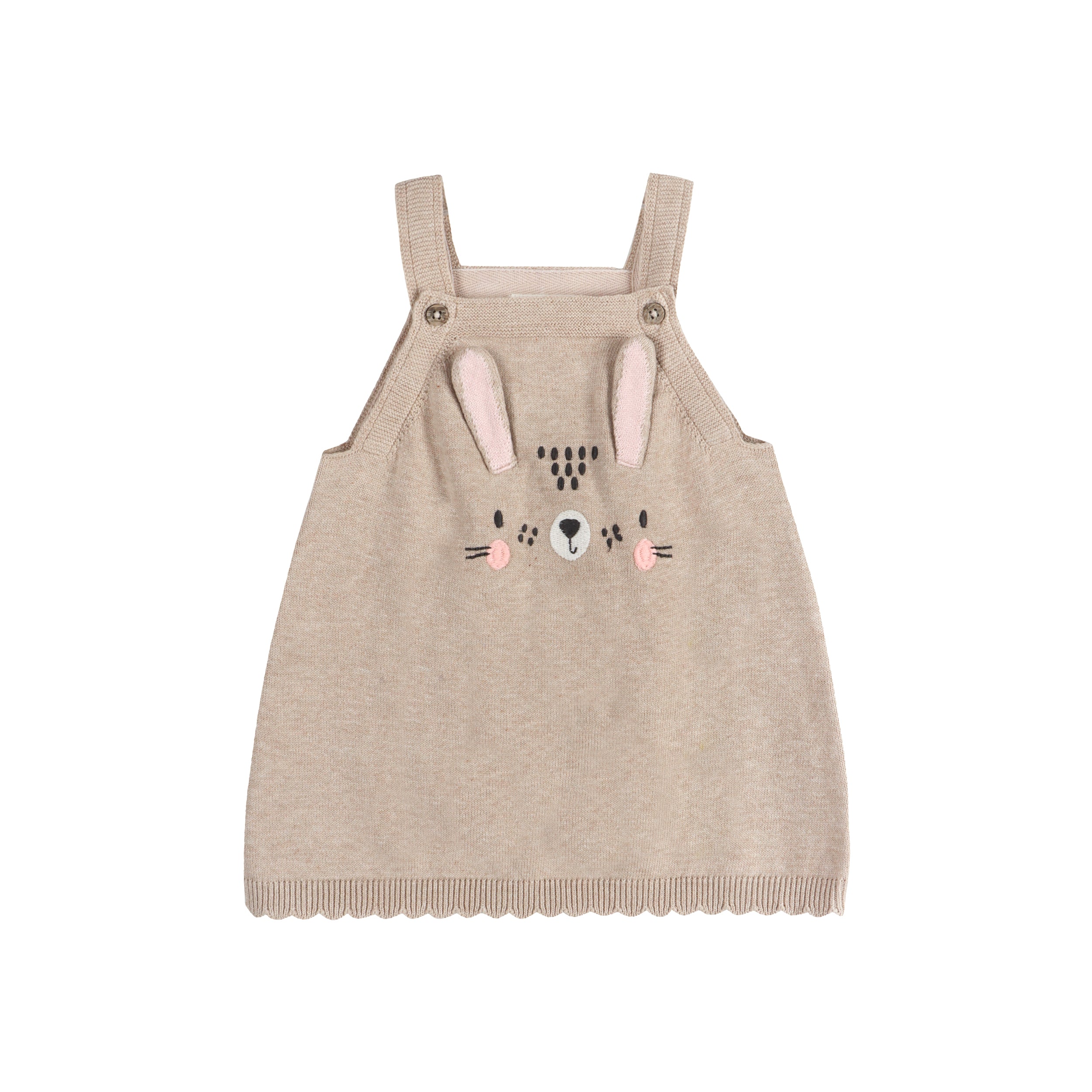Bunny 3D Ears Applique Baby Knit Tunic Dress (Organic Cotton)