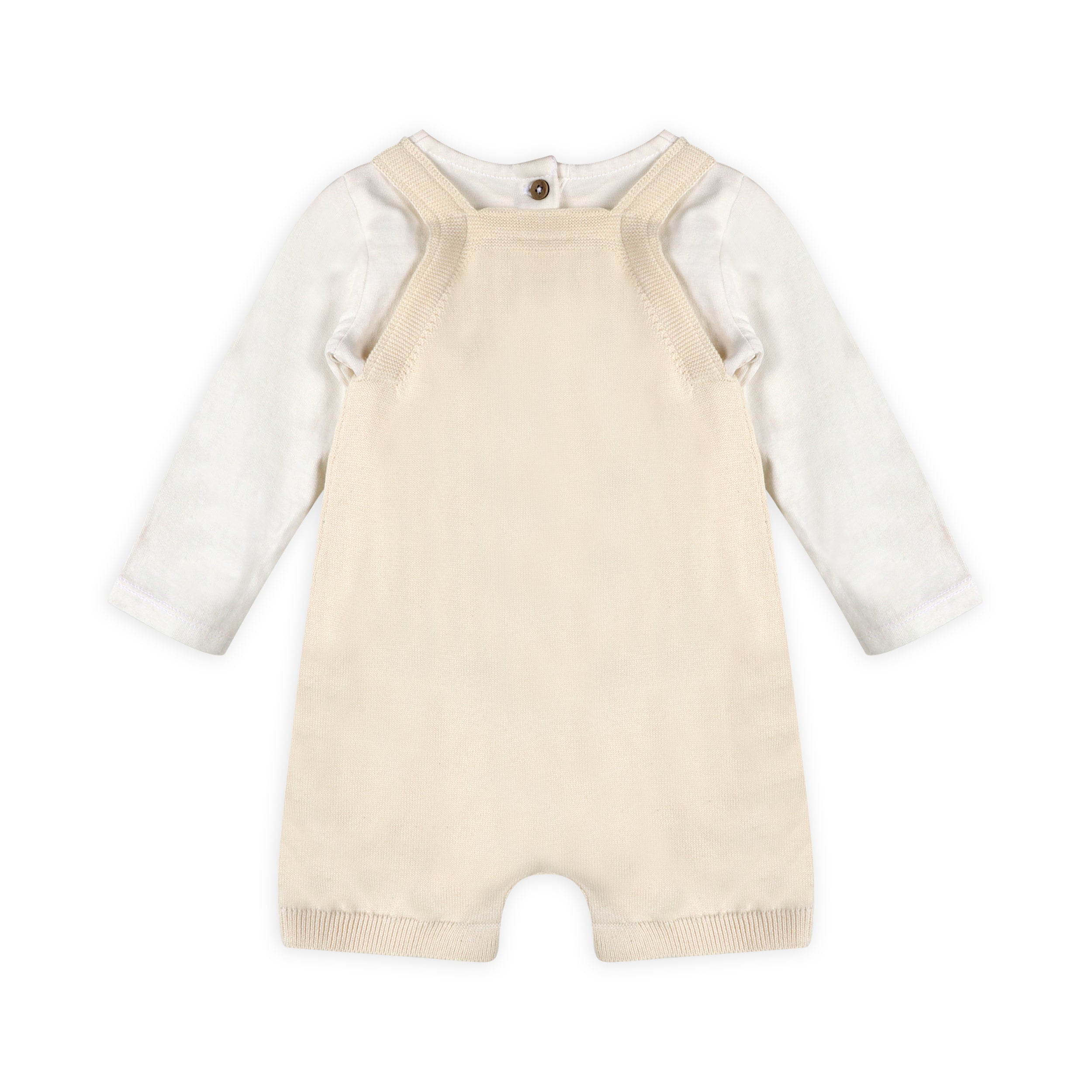 Strawberry Pocket Baby Knit Shortall Back (Organic Cotton)