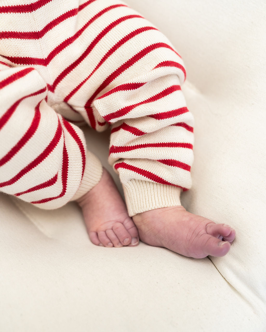 Strawberry Embroidered Pocket Baby Cardigan & Pants Set (Organic Cotton) - Model