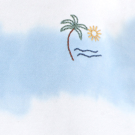 Blue Breeze Tie Dye Cozy Baby Tee Detail (Organic Jersey)