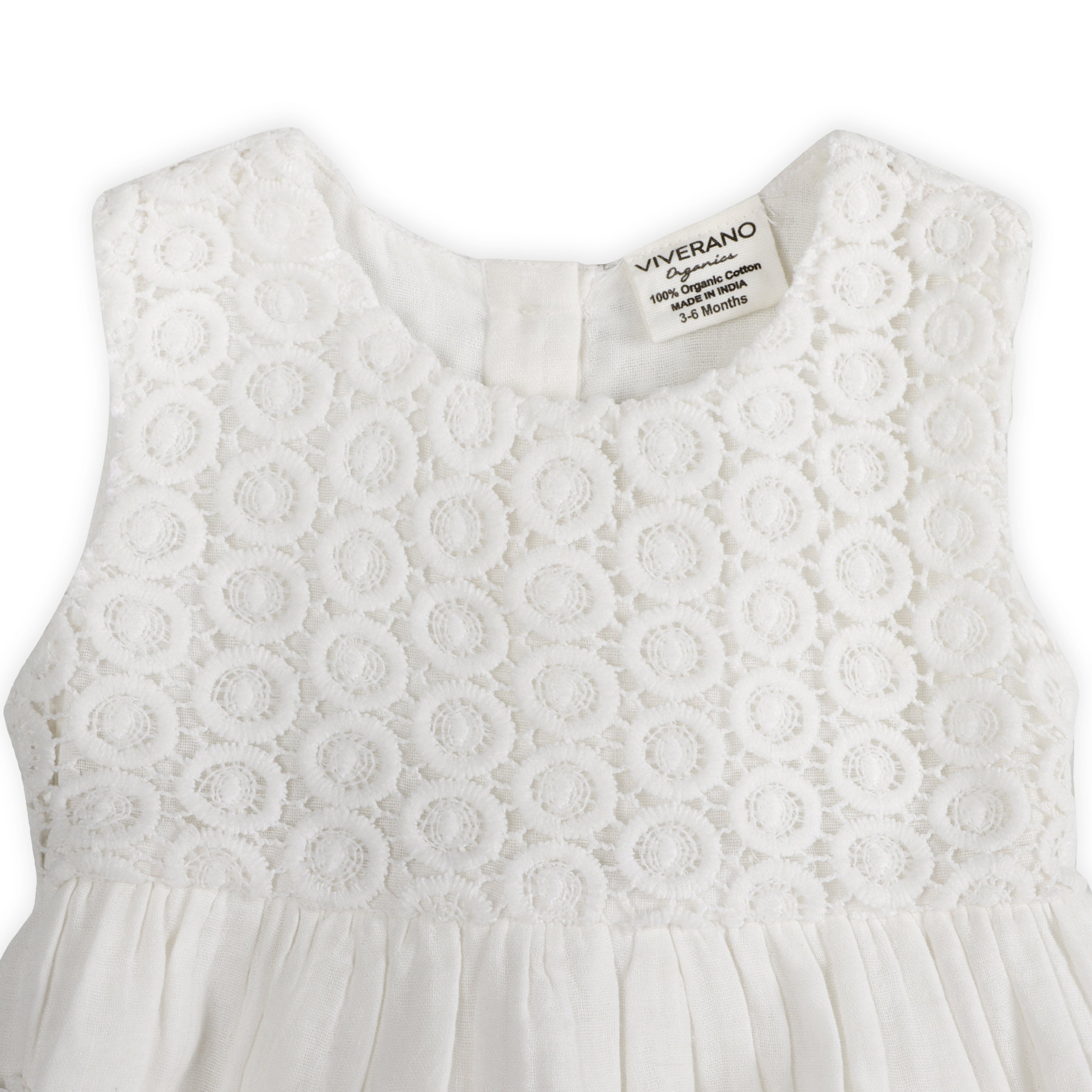 Taylor Crochet Lace Baby Dress Detail (Organic)